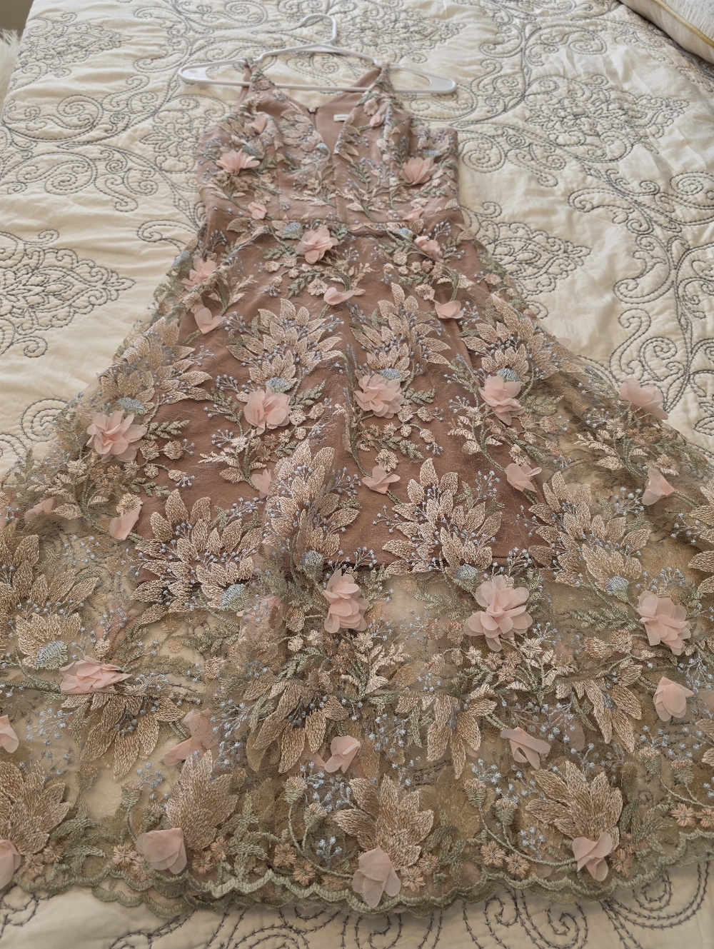 Embroidered Fit & Flare Dress By Dress The Population - Picture 2 of 12